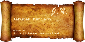 Jakubek Mariann névjegykártya